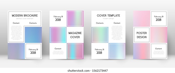 Flyer layout. Business amusing template for Brochure, Annual Report, Magazine, Poster, Corporate Presentation, Portfolio, Flyer. Alive pastel hologram cover page.