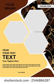 Flyer layout design with batik motif