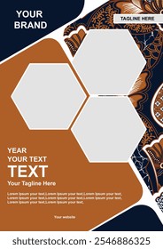 Flyer layout design with batik motif