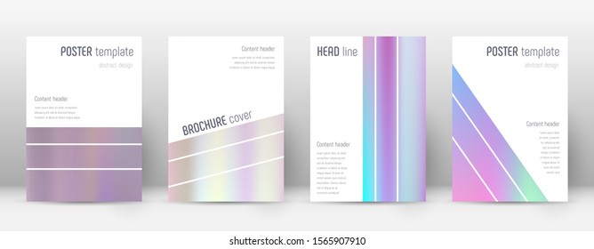 Flyer layout. Geometric remarkable template for Brochure, Annual Report, Magazine, Poster, Corporate Presentation, Portfolio, Flyer. Alluring pastel hologram cover page.