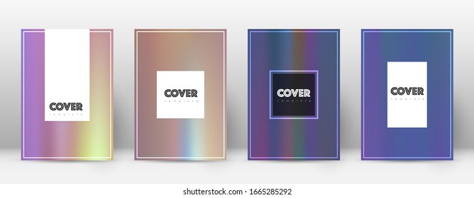 Flyer layout. Hipster authentic template for Brochure, Annual Report, Magazine, Poster, Corporate Presentation, Portfolio, Flyer. Amazing bright hologram cover page.
