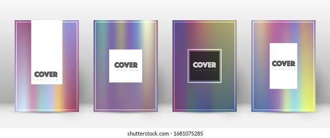 Flyer layout. Hipster bizarre template for Brochure, Annual Report, Magazine, Poster, Corporate Presentation, Portfolio, Flyer. Amazing bright hologram cover page.
