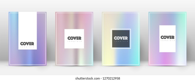 Flyer layout. Hipster flawless template for Brochure, Annual Report, Magazine, Poster, Corporate Presentation, Portfolio, Flyer. Amusing pastel hologram cover page.