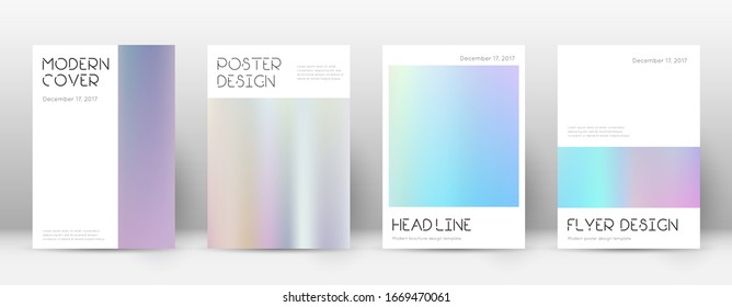 Flyer layout. Minimal alluring template for Brochure, Annual Report, Magazine, Poster, Corporate Presentation, Portfolio, Flyer. Artistic pastel hologram cover page.