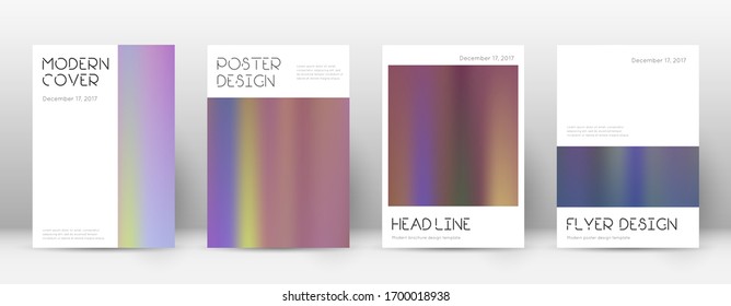 Flyer layout. Minimal positive template for Brochure, Annual Report, Magazine, Poster, Corporate Presentation, Portfolio, Flyer. Amusing bright hologram cover page.