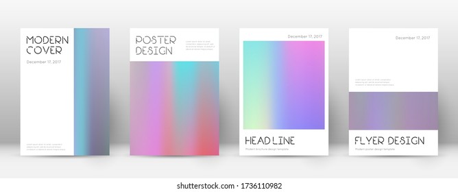 Flyer layout. Minimal trending template for Brochure, Annual Report, Magazine, Poster, Corporate Presentation, Portfolio, Flyer. Appealing pastel hologram cover page.