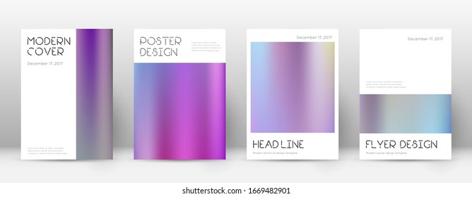 Flyer layout. Minimal uncommon template for Brochure, Annual Report, Magazine, Poster, Corporate Presentation, Portfolio, Flyer. Amusing color gradients cover page.