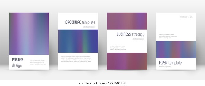 Flyer layout. Minimalistic excellent template for Brochure, Annual Report, Magazine, Poster, Corporate Presentation, Portfolio, Flyer. Artistic bright hologram cover page.