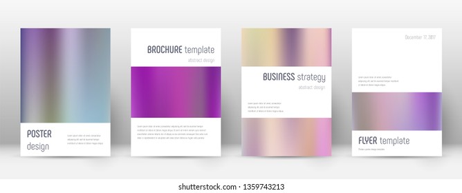 Flyer layout. Minimalistic ideal template for Brochure, Annual Report, Magazine, Poster, Corporate Presentation, Portfolio, Flyer. Artistic color gradients cover page.