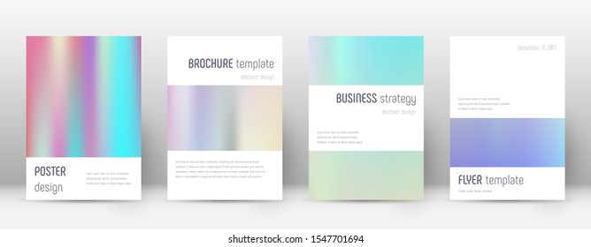 Flyer layout. Minimalistic magnetic template for Brochure, Annual Report, Magazine, Poster, Corporate Presentation, Portfolio, Flyer. Astonishing pastel hologram cover page.