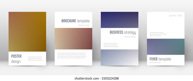 Flyer layout. Minimalistic overwhelming template for Brochure, Annual Report, Magazine, Poster, Corporate Presentation, Portfolio, Flyer. Artistic color transition cover page.