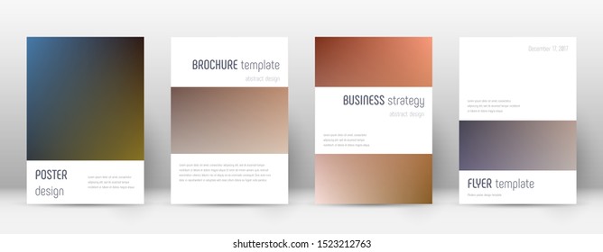 Flyer layout. Minimalistic popular template for Brochure, Annual Report, Magazine, Poster, Corporate Presentation, Portfolio, Flyer. Artistic color transition cover page.