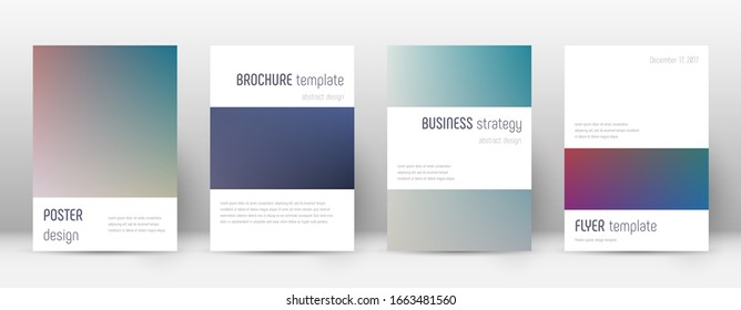Flyer layout. Minimalistic splendid template for Brochure, Annual Report, Magazine, Poster, Corporate Presentation, Portfolio, Flyer. Artistic color transition cover page.