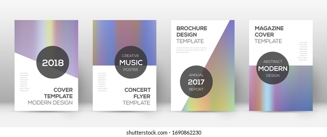 Flyer layout. Modern uncommon template for Brochure, Annual Report, Magazine, Poster, Corporate Presentation, Portfolio, Flyer. Astonishing bright hologram cover page.