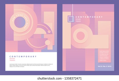Flyer Layout with Pastel Geometric Patterns	