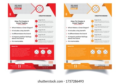 Flyer Layout with Red and yellow Accents. business  flyer design. EPS 10