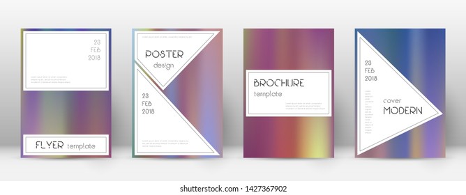 Flyer layout. Stylish majestic template for Brochure, Annual Report, Magazine, Poster, Corporate Presentation, Portfolio, Flyer. Authentic bright hologram cover page.