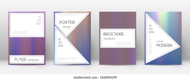Flyer layout. Stylish marvelous template for Brochure, Annual Report, Magazine, Poster, Corporate Presentation, Portfolio, Flyer. Authentic bright hologram cover page.