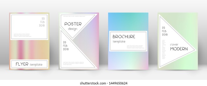 Flyer layout. Stylish sightly template for Brochure, Annual Report, Magazine, Poster, Corporate Presentation, Portfolio, Flyer. Awesome pastel hologram cover page.