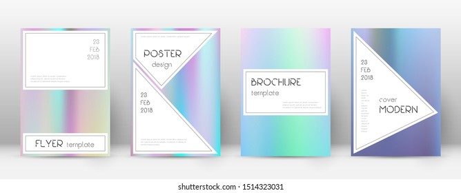 Flyer layout. Stylish splendid template for Brochure, Annual Report, Magazine, Poster, Corporate Presentation, Portfolio, Flyer. Awesome pastel hologram cover page.