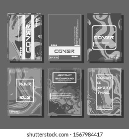 Flyer layout template with mixture of acrylic paints. Liquid marble texture. Fluid art. Applicable for design cover, flyer, poster, placard. 