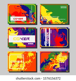 Flyer layout template with mixture of acrylic paints. Liquid marble texture. Fluid art. Applicable for design cover, flyer, poster, placard. 