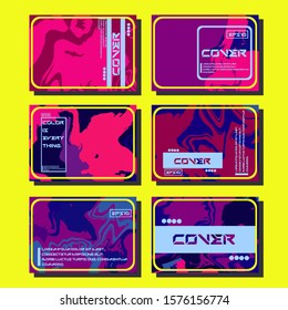 Flyer layout template with mixture of acrylic paints. Liquid marble texture. Fluid art. Applicable for design cover, flyer, poster, placard. 