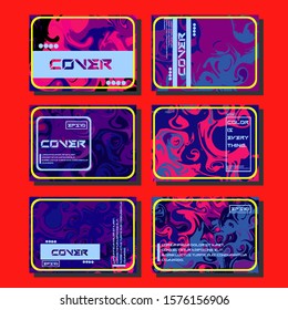 Flyer layout template with mixture of acrylic paints. Liquid marble texture. Fluid art. Applicable for design cover, flyer, poster, placard. 