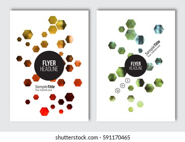 Flyer layout template. Vector brochure background with elements for magazine, cover, poster, layout design. A4 size. 