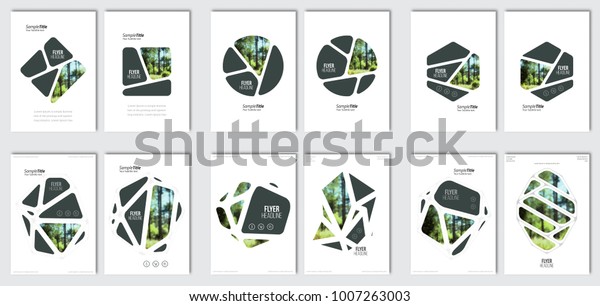 Flyer\
layout template. Vector brochure background set with elements for\
magazine, cover, poster, layout design. A4 size.\
