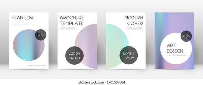 Flyer layout. Trendy imaginative template for Brochure, Annual Report, Magazine, Poster, Corporate Presentation, Portfolio, Flyer. Beautiful pastel hologram cover page.