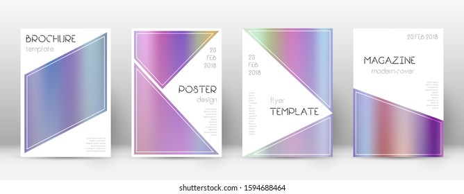 Flyer layout. Triangle authentic template for Brochure, Annual Report, Magazine, Poster, Corporate Presentation, Portfolio, Flyer. Bewitching color gradients cover page.