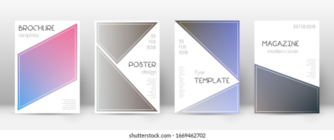 Flyer layout. Triangle bizarre template for Brochure, Annual Report, Magazine, Poster, Corporate Presentation, Portfolio, Flyer. Bewitching color transition cover page.