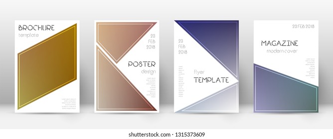 Flyer layout. Triangle captivating template for Brochure, Annual Report, Magazine, Poster, Corporate Presentation, Portfolio, Flyer. Bewitching color transition cover page.