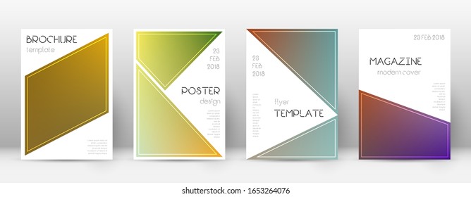 Flyer layout. Triangle charming template for Brochure, Annual Report, Magazine, Poster, Corporate Presentation, Portfolio, Flyer. Bewitching color transition cover page.