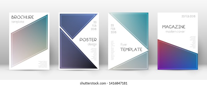 Flyer layout. Triangle emotional template for Brochure, Annual Report, Magazine, Poster, Corporate Presentation, Portfolio, Flyer. Bewitching color transition cover page.