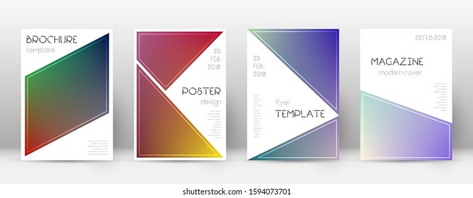 Flyer layout. Triangle indelible template for Brochure, Annual Report, Magazine, Poster, Corporate Presentation, Portfolio, Flyer. Bewitching gradient cover page.