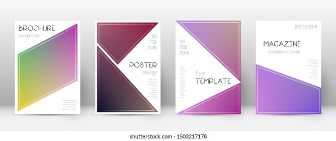 Flyer layout. Triangle juicy template for Brochure, Annual Report, Magazine, Poster, Corporate Presentation, Portfolio, Flyer. Bewitching gradient cover page.