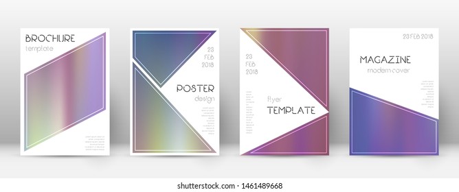 Flyer layout. Triangle ravishing template for Brochure, Annual Report, Magazine, Poster, Corporate Presentation, Portfolio, Flyer. Beautiful bright hologram cover page.