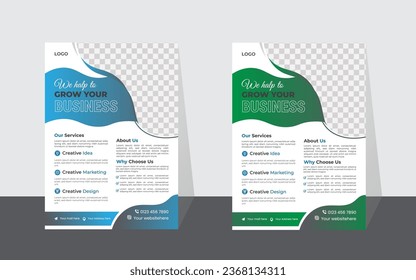 Flyer Layout in Two Colors modern template perfect for creative professional business