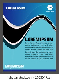 Flyer, leaflet, booklet layout. Blue design template
