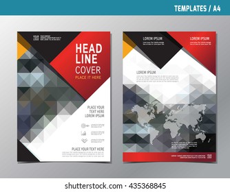 Flyer leaflet brochure multipurpose template A4 size.
Abstract red and black flat vector modern style concept.
Annual report book cover layout design.