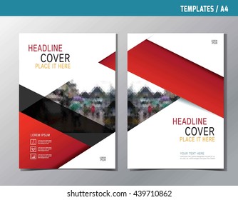 Flyer leaflet brochure multipurpose template A4 size.Abstract red flat vector modern style concept.Annual report book cover layout design.