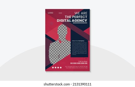 Flyer, Leaflet, Brochure, Poster, vector layout design template in A4 size, Corporate design, modern business flyer