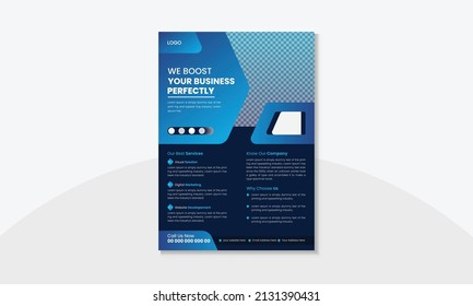 Flyer, Leaflet, Brochure, Poster, vector layout design template in A4 size, Corporate design, modern business flyer