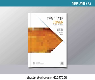 flyer leaflet brochure template A4 size design.abstract orange flat vector modern multipurpose style.annual report book cover layout. business branding concept.