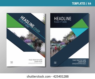 flyer leaflet brochure template A4 size design.abstract blue green flat vector modern multipurpose style.annual report book cover layout. business branding concept.