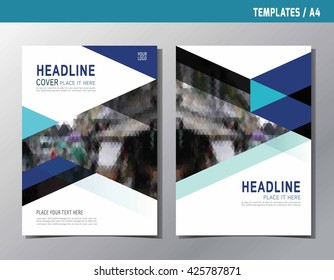 flyer leaflet brochure template A4 size design.abstract blue flat vector modern multipurpose style.annual report book cover layout. business branding concept.