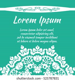 flyer, leaflet cover mandala, abstract Oriental motif. Hand painted texture background. Decorative elements for design print. Vector. EPS 10