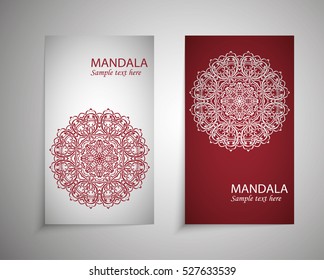 flyer, leaflet cover mandala, abstract Oriental motif. Hand painted texture background. Decorative elements for design print. Vector. EPS 10